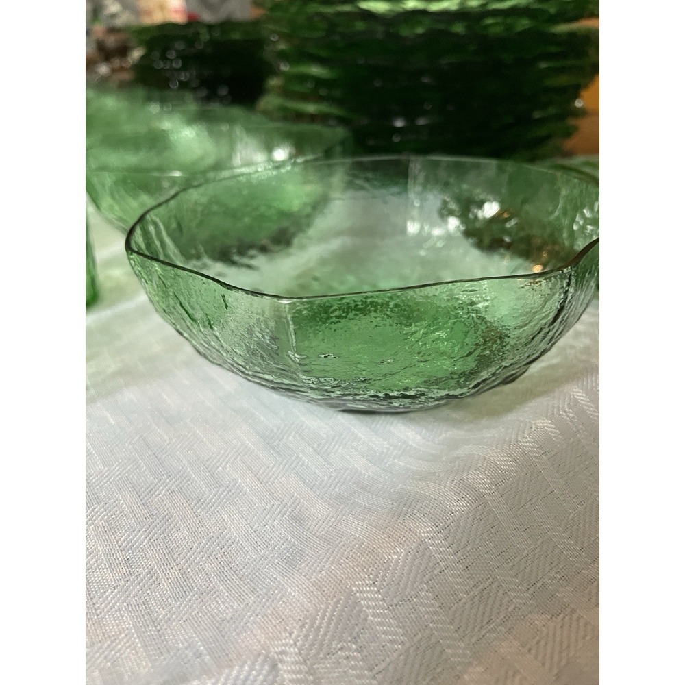 Morgantown crinkle green glasware from West Virginia - Picture 4 of 8